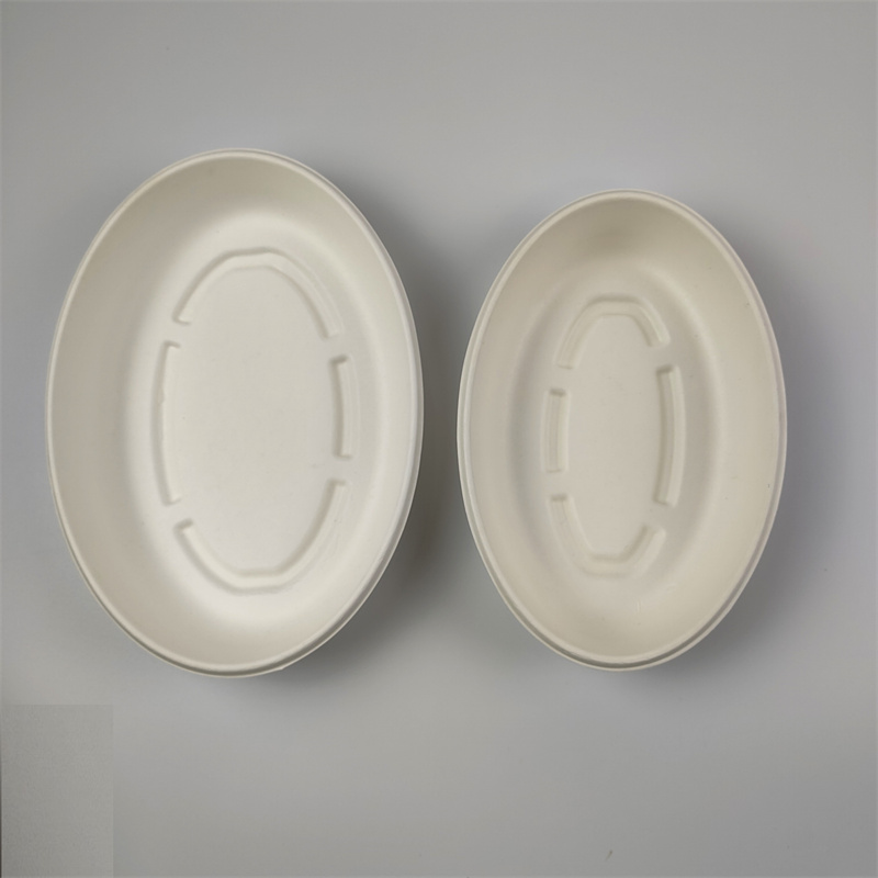 Ovale kom van suikerrietbagasse